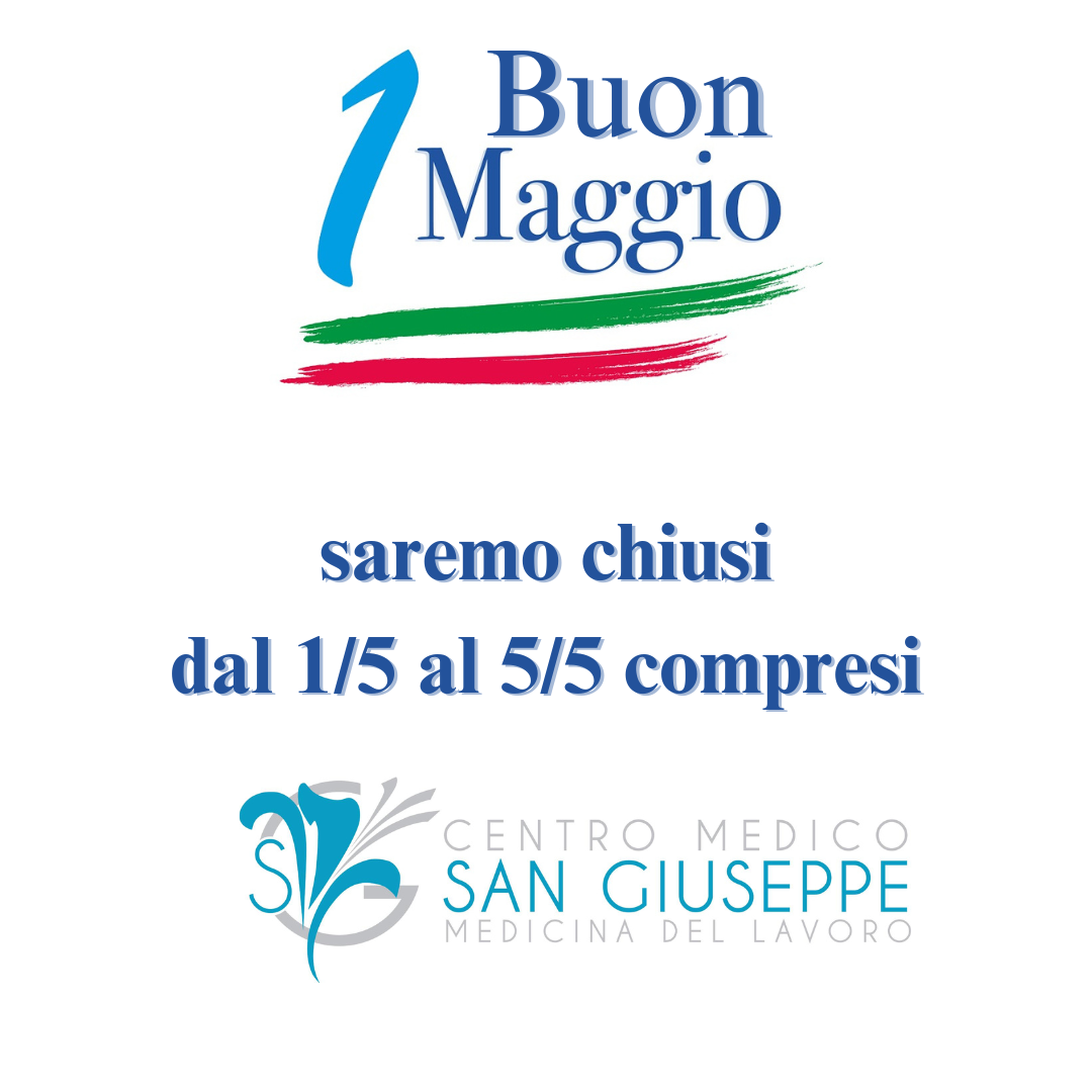 CHIUSI PER PONTE DAL 1 AL 5 MAGGIO 2024 CHIUSI PER PONTE DAL 1 AL 5 MAGGIO 2024